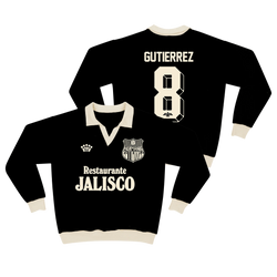 (PRE-ORDER) Black Long Sleeve Soccer Polo Sweatshirt