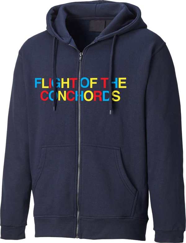 Flight of the Conchords Multicolor Zip Hoodie Hoodie- Bingo Merch Official Merchandise Shop Official